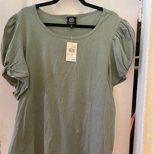 Seafoam puff sleeve Bobeau t-shirt